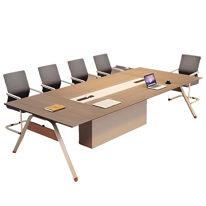 会議テーブル 中型会議テーブル ミーティングテーブル 高荷重性 スチールフレーム コンセント ホワイト カスタマイズ可能 HYZ-N056