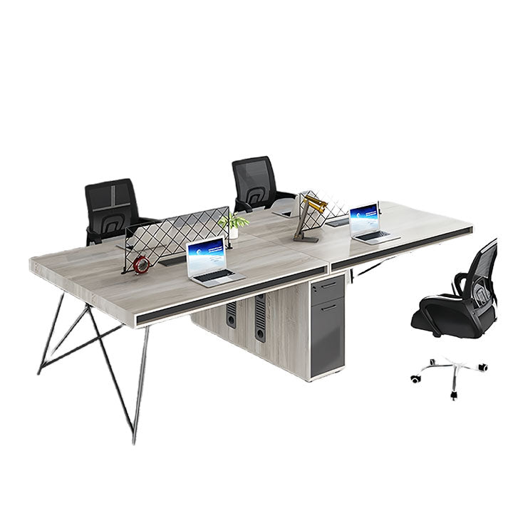 オフィスデスク ワークデス 片袖机 木目調 配線穴 アイアン脚 引き出し 大容量 ダークウォールナット カスタマイズ可能 YGZ-N033