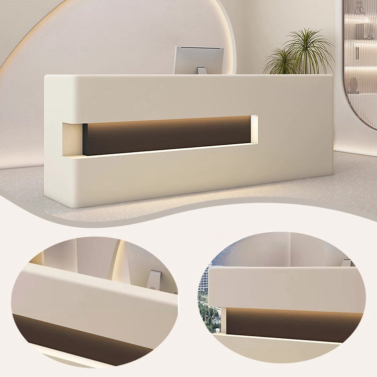 受付カウンター レジカウンター 受付台 エントランス受付 大型 サロン 大容量 グレー カスタマイズ可能 JDQT-BODS-N014