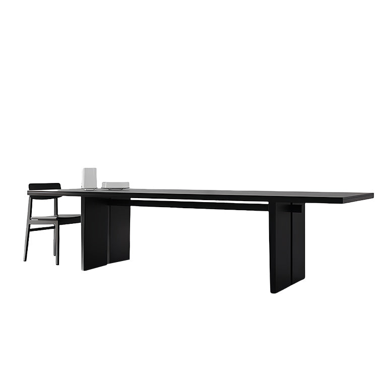 会議テーブル ミーティングテーブル 商談テーブル 木目調 天然木 厚重感 パイン材 おしゃれ ブラック カスタマイズ可能 HYZ-N037