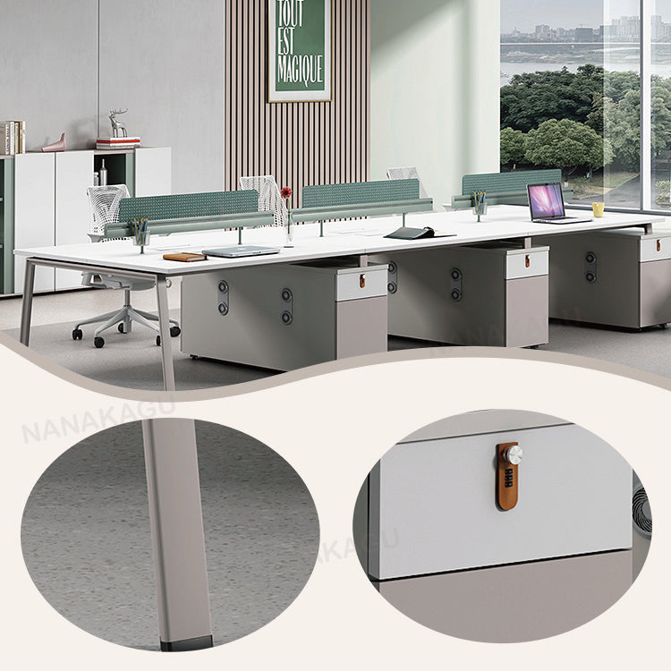 オフィスデスク 大型デスク 作業デスク 仕事用 作業用 事務用 多目的な仕切りパネル 広い天板 八字型脚 サイドワゴン 冷却ファン付き 鍵付き 丈夫 耐荷重 安定性 上質 シンプル ナチュラル カスタマイズ可能 YGZ-YDD-N013