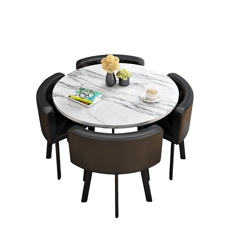 食卓セット ダイニングテーブル ダイニングセット 商談用 喫茶店 応接用 4人掛け シンプル ブラック カスタマイズ可能 JDZH-N004