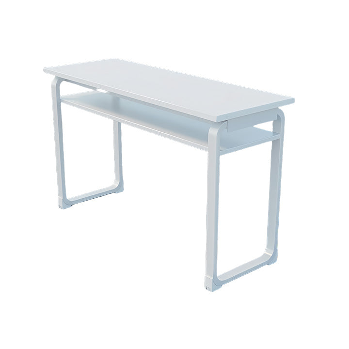 会議テーブル 相談テーブル 研修用デスク 収納棚 アジャスター スチールフレーム 便利 頑丈 シンプル ホワイト HYZ-N049