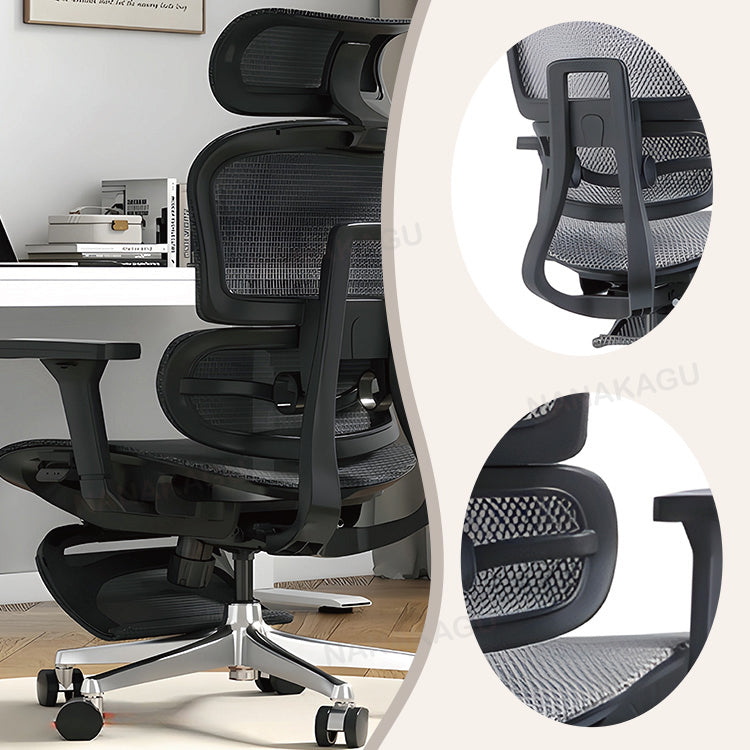 回転チェア おしゃれなチェア オフィスチェア パソコンチェア ワークチェア 事務用 役員用 オフィス用 4Dアームレスト ロッキング機能 フットレスト付き 通気性 機能性 高品質 ブラック カスタマイズ可能 BGY-SY-N003