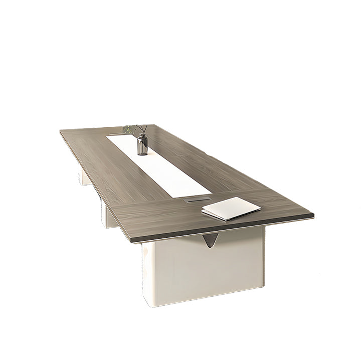 会議テーブル 大型会議テーブル ミーティングテーブル 商談テーブル 配線ボックス ダークウォールナット カスタマイズ可能 HYZ-N025