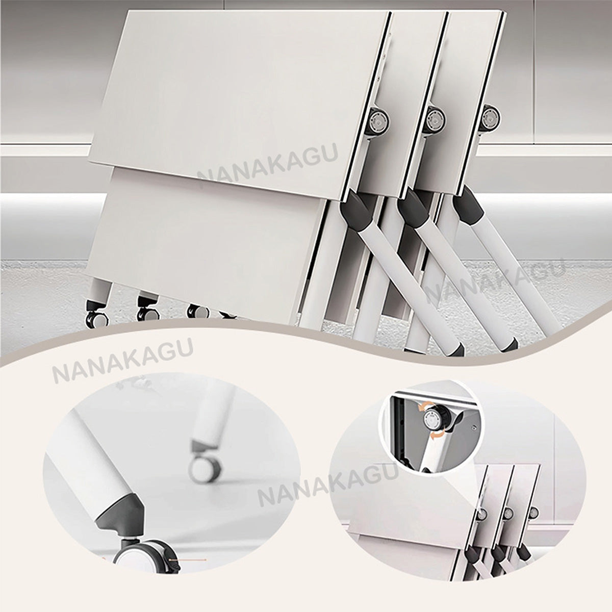 オフィスデスク ワークデスク 作業机 折りたたみ式デスク 仕事用 作業用 事務用 丈夫な脚 幕板付き 折りたたみ YGZ-N051