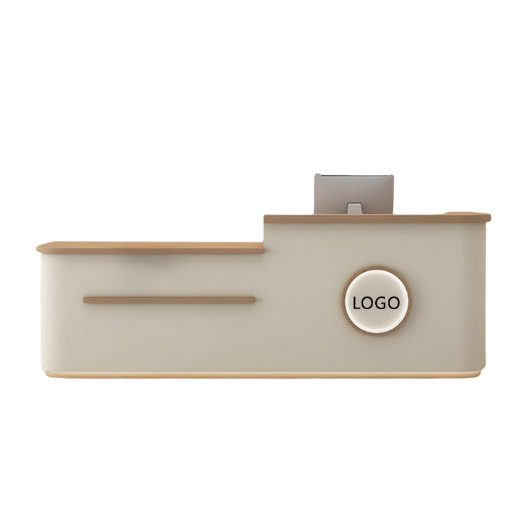 受付カウンター レジカウンター 大型 受付台 店舗用 サロン 大容量収納 丈夫 ベージュ カスタマイズ可能 JDQT-BODS-N005