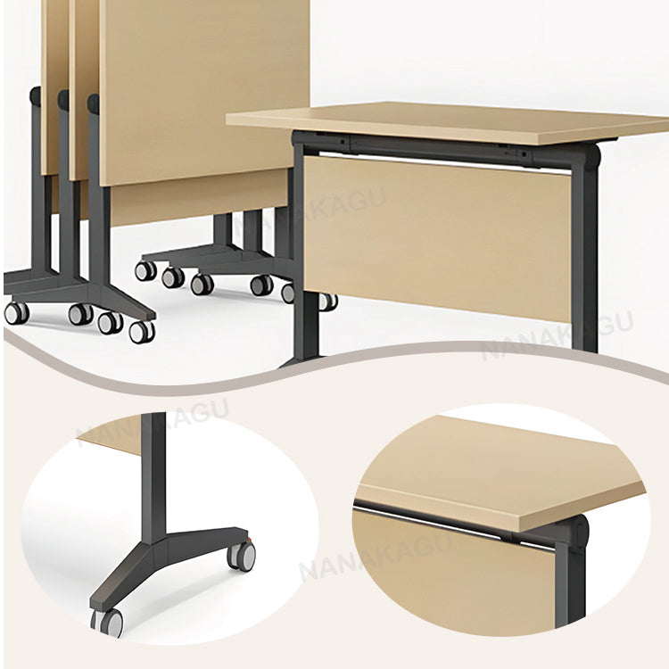 会議テーブル 大中型会議テーブル ミーティングテーブル 折りたたみ可能なテーブル 会議室用 事務用 商談用 アジャスター キャスター付き 折りたたみ 便利 頑丈 シンプル オーク カスタマイズ可能 HYZ-PXZ-N001