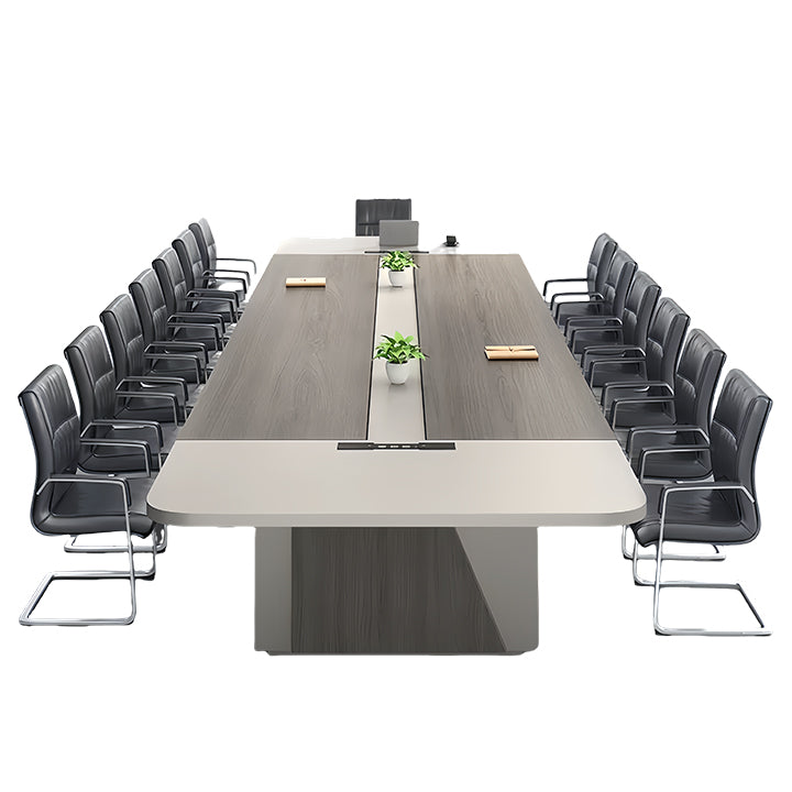 会議テーブル 大型会議テーブル ミーティングテーブル 商談テーブル 木目調 オープン収納 ウォールナット カスタマイズ可能 HYZ-N023