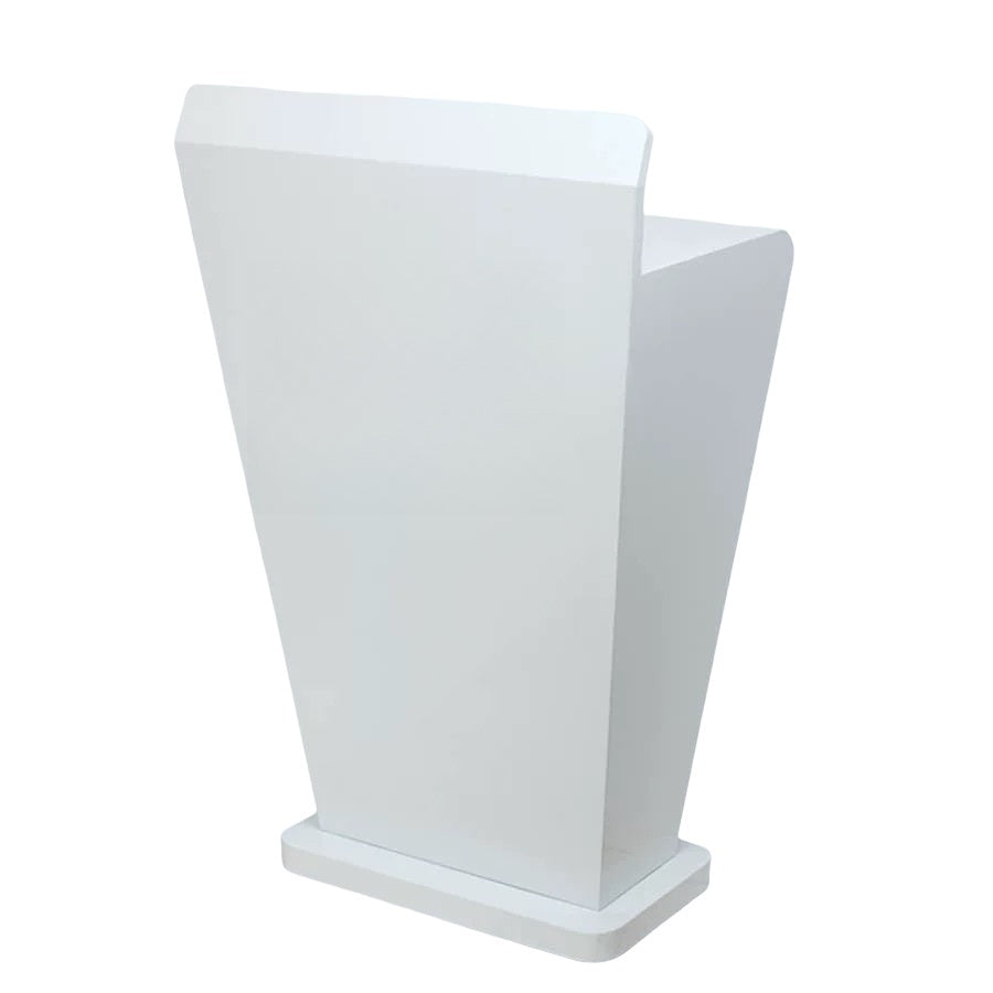 無人カウンター 講演台 司会者台 引き出し付き 扉付き収納 大容量収納 焼付塗装 ステンレス シンプル ホワイト JDQT-N016