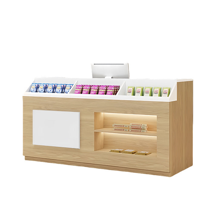 受付カウンター レジカウンター 展示棚 店舗用 オープン収納 大容量収納 シンプル ナチュラル カスタマイズ可能 JDQT-N054