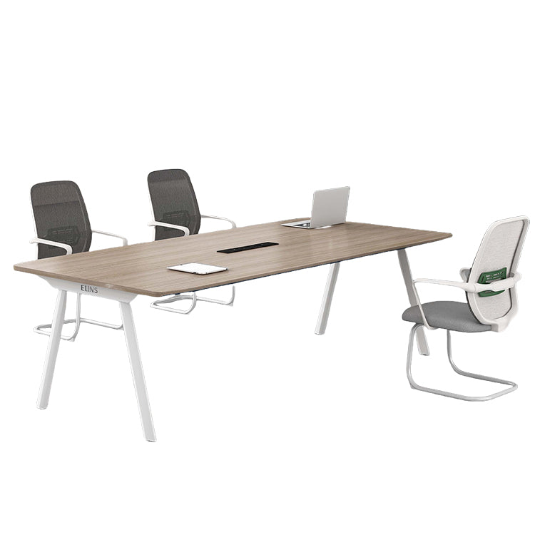 会議テーブル ミーティングテーブル テーブル 会議室用 メラミン化粧板 配線ボックス シンプル オーク カスタマイズ可能 HYZ-N014