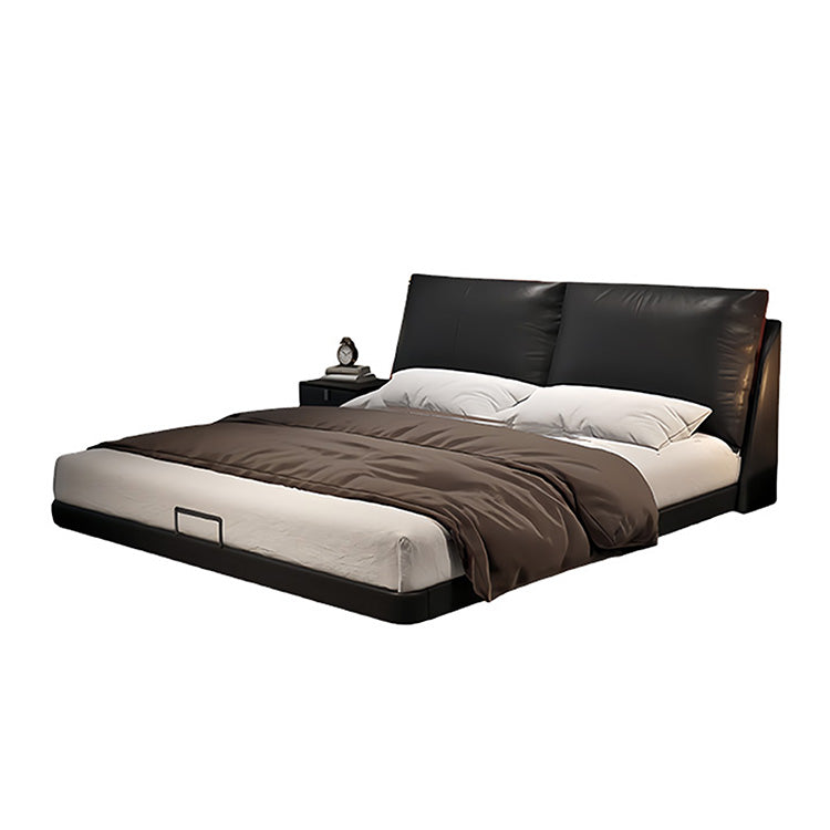 木製のベッド すのこベッド セミダブルベッド 天然木フレーム 人間工学 センサーライト おしゃれ ブラック カスタマイズ可能 BED-N003