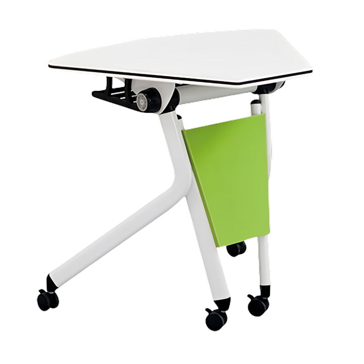 会議テーブル 中型会議テーブル ミーティングテーブル 折りたたみ可能なテーブル 会議室用 事務用 商談用 収納棚 キャスター 折りたたみ コンパクト 幕板付き 便利 丈夫 シンプル ホワイト カスタマイズ可能 HYZ-N038