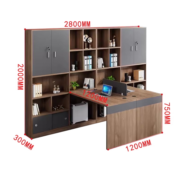 オフィスデスク 事務机 ワークデスク 役員デスク サイド収納棚 大容量収納 USBポート ウォールナット カスタマイズ可能 YGZ-N012