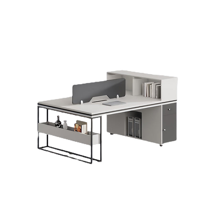 オフィスデスク 仕事机 収納棚 ダイヤル錠 仕切りパネル サイド収納 大容量 洗練 ダークグレー カスタマイズ可能 YGZ-N037