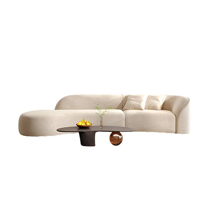 カウチソファ リビングソファ ロビーソファ 在宅用 2人掛け 3人掛け 丸み 天然木 人間工学 柔らか 快適 ホワイト JYSF-N002