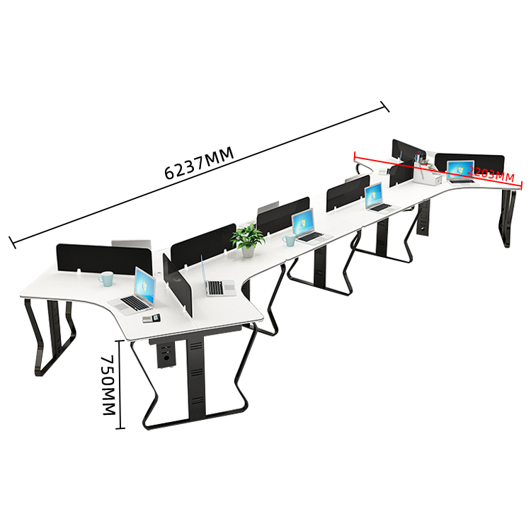 オフィスデスク ワークデスク 変形デスク 自由組み合わせ スチールフレーム 焼付塗装 シンプル ホワイト カスタマイズ可能 YGZ-N031