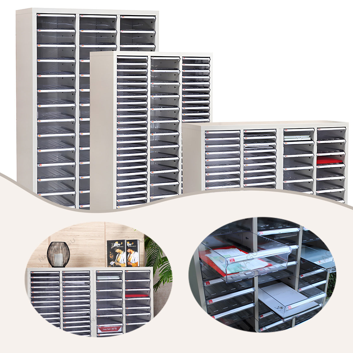 パーツキャビネット ロッカー 引き出し スチール 大容量収納 耐荷重性 丈夫 おしゃれ グレー カスタマイズ可能 BGCWG-N029