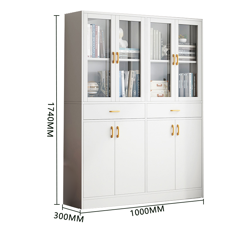 木製キャビネット 収納キャビネット ガラス扉 引き出し収納 大容量収納 多段 鍵付き ナチュラル カスタマイズ可能 BGCWG-N023