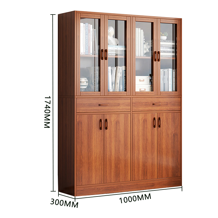 木製キャビネット 収納キャビネット ガラス扉 引き出し収納 大容量収納 多段 鍵付き ナチュラル カスタマイズ可能 BGCWG-N023