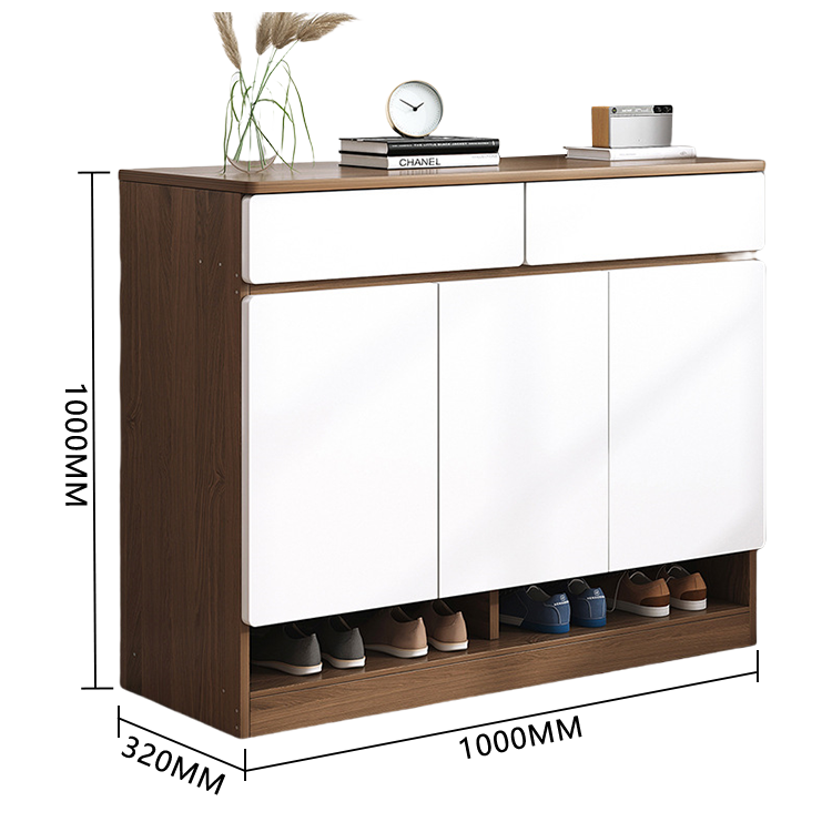 収納キャビネット 下駄箱 壁面収納 キャビネット 玄関用 リビング用 分類収納 扉付き収納 ナチュラル JYCWG-N008