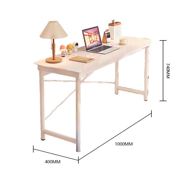 勉強机 パソコンデスク デスク 学習デスク 作業机 室内 作業用 丈夫なフレーム 広い天板 収納ラック付き R加工 滑り止めパッド 使い勝手 耐久性 厚手 簡素 ホワイト XXZ-N006