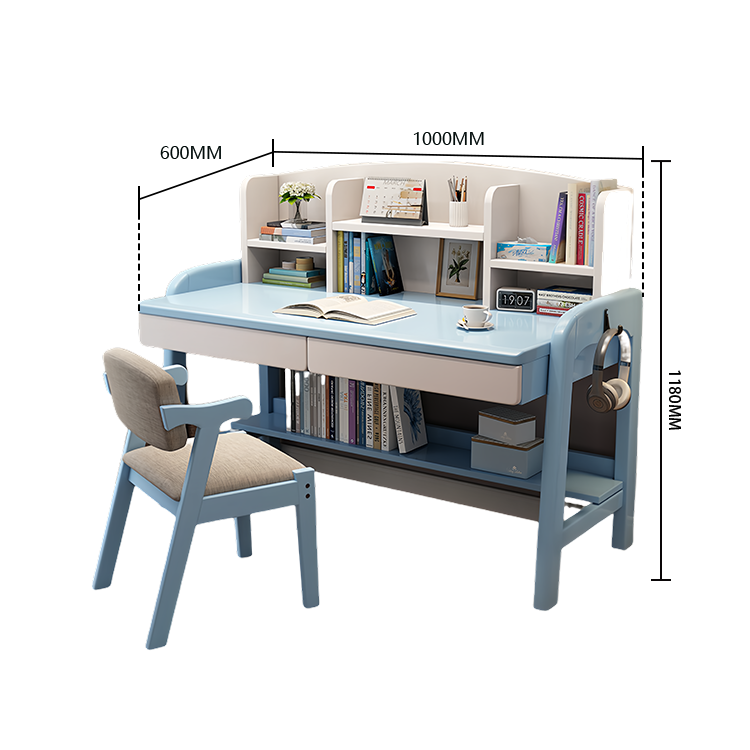 勉強机 デスク 学習デスク 昇降デスク 作業用 子供用 無垢材 収納棚付き ワニス塗装 耐久性 機能性 実用 ナチュラル XXZ-N007