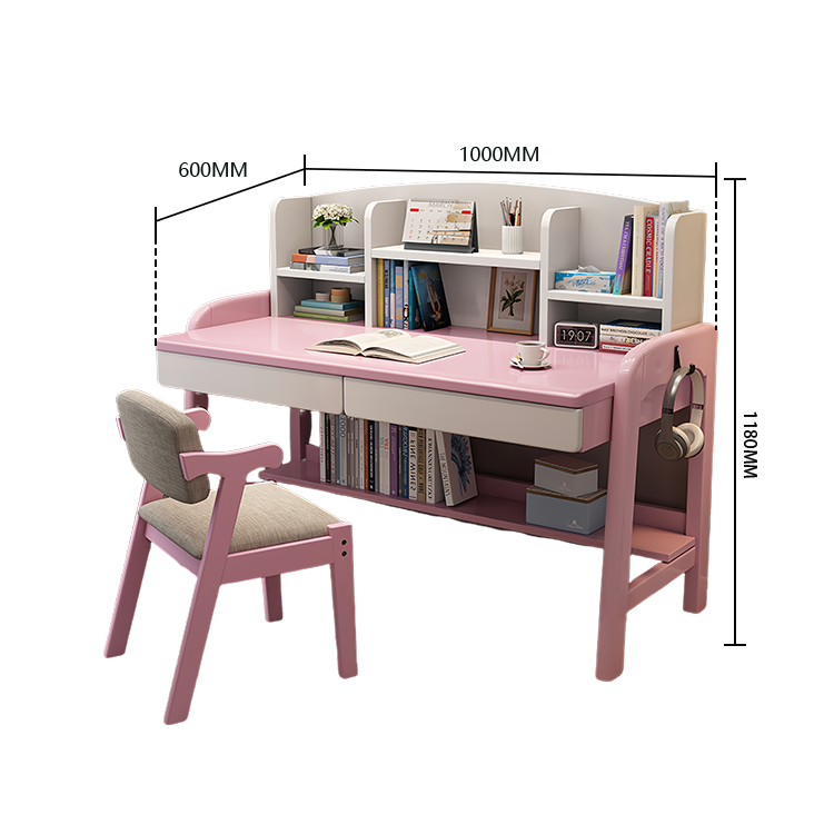 勉強机 デスク 学習デスク 昇降デスク 作業用 子供用 無垢材 収納棚付き ワニス塗装 耐久性 機能性 実用 ナチュラル XXZ-N007