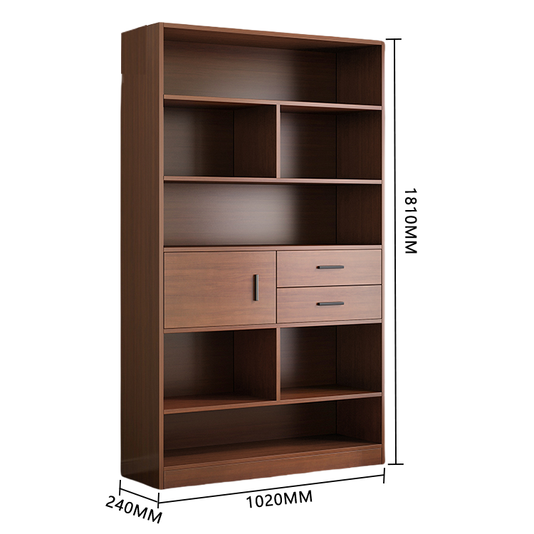本棚 収納ラック 書斎 大容量収納 引き出し 多段 落ち着き シンプル ダークウォールナット カスタマイズ可能 BGCWG-N047
