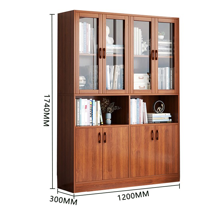 木製キャビネット 収納キャビネット ガラス扉 引き出し収納 大容量収納 多段 鍵付き ナチュラル カスタマイズ可能 BGCWG-N023