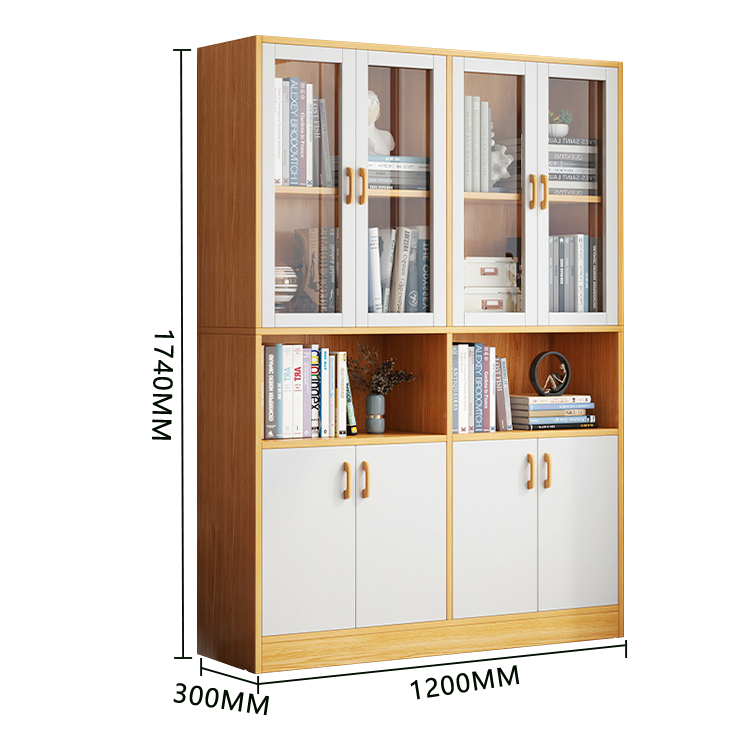 木製キャビネット 収納キャビネット ガラス扉 引き出し収納 大容量収納 多段 鍵付き ナチュラル カスタマイズ可能 BGCWG-N023