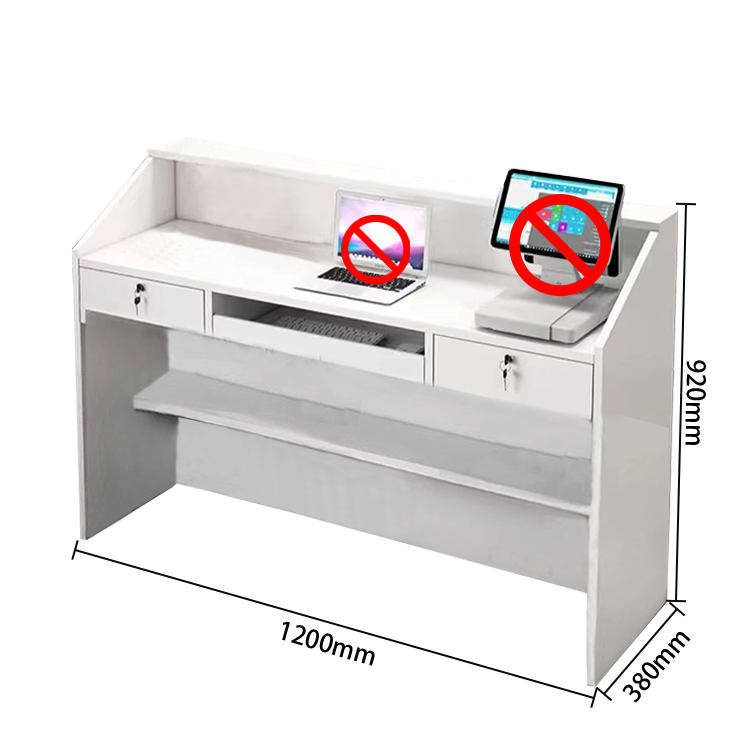 受付カウンター レジカウンター エントランス受付 配線穴 引き出し収納 大容量収納 傷付きにくい シンプル ナチュラル JDQT-N005