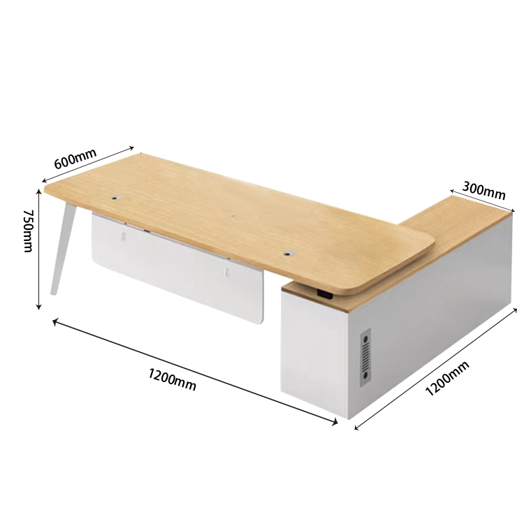 オフィスデスク エグゼクティブデスク 社長机 R加工 サイドキャビネット 幕板 配線穴 大容量 シンプル カスタマイズ可能 LBZ-N013