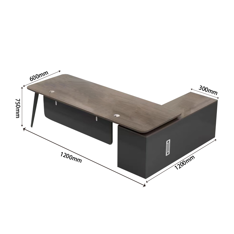 オフィスデスク エグゼクティブデスク 社長机 R加工 サイドキャビネット 幕板 配線穴 大容量 シンプル カスタマイズ可能 LBZ-N013