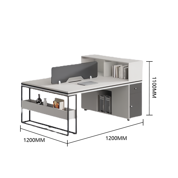 オフィスデスク 仕事机 収納棚 ダイヤル錠 仕切りパネル サイド収納 大容量 洗練 ダークグレー カスタマイズ可能 YGZ-N037