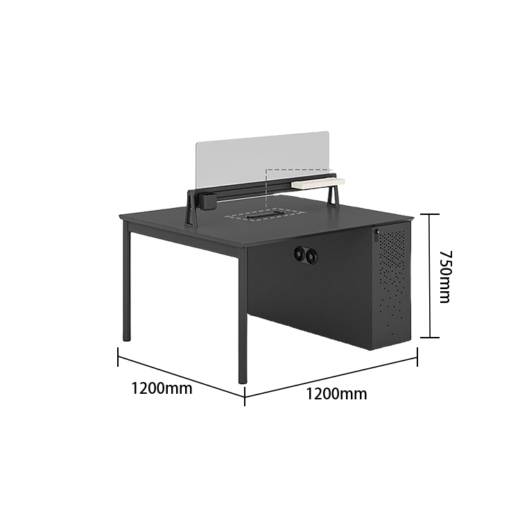 オフィスデスク ワークデスク 作業机 片袖デスク ダイヤル錠付き 収納便利 サイドキャビネット 大容量 おしゃれ ブラック YGZ-N056