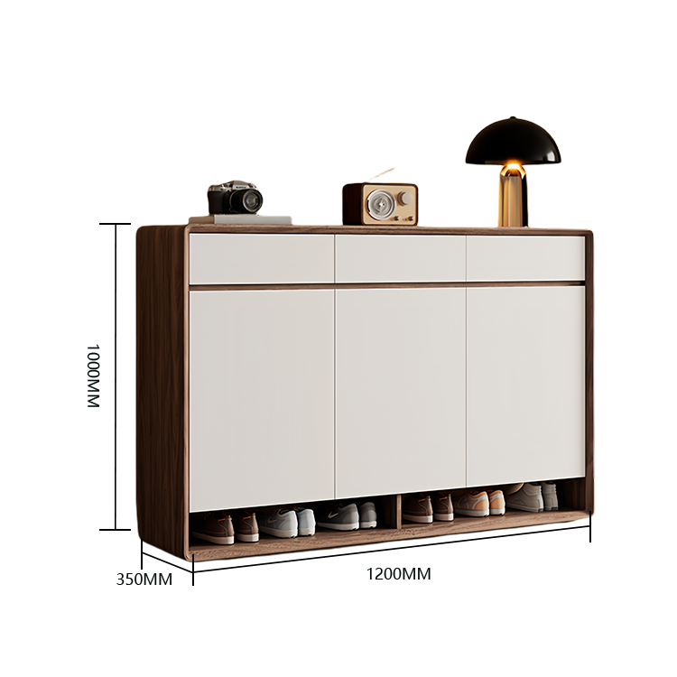 収納棚 棚 収納 キャビネット 下駄箱 収納キャビネット 玄関用 リビング用 室内 大容量 分類収納 引き出し収納 可動棚板 R加工 オープン収納 実用 上質 スタイリッシュ モダン ブラック JYCWG-N012