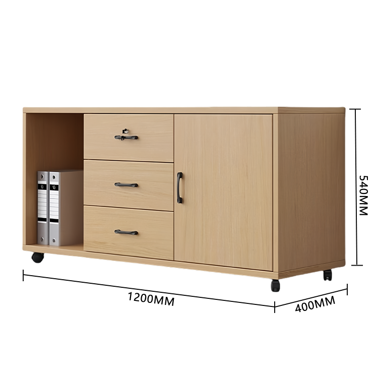 オフィスキャビネット サイドワゴン 鍵付き 引き出し 大容量収納 キャスター 分類収納 おしゃれ シンプル ナチュラル BGCWG-N051