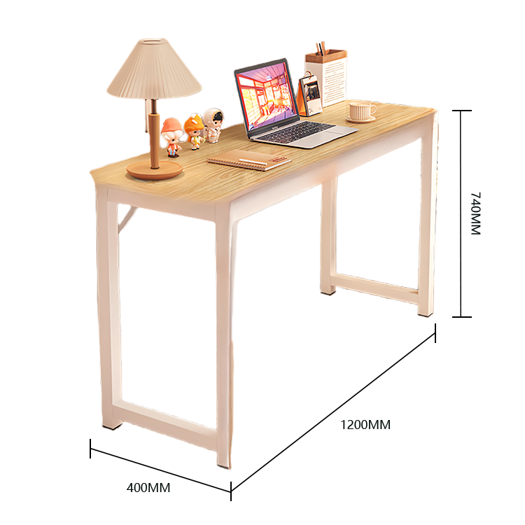 勉強机 パソコンデスク デスク 学習デスク 作業机 室内 作業用 丈夫なフレーム 広い天板 収納ラック付き R加工 滑り止めパッド 使い勝手 耐久性 厚手 簡素 ホワイト XXZ-N006