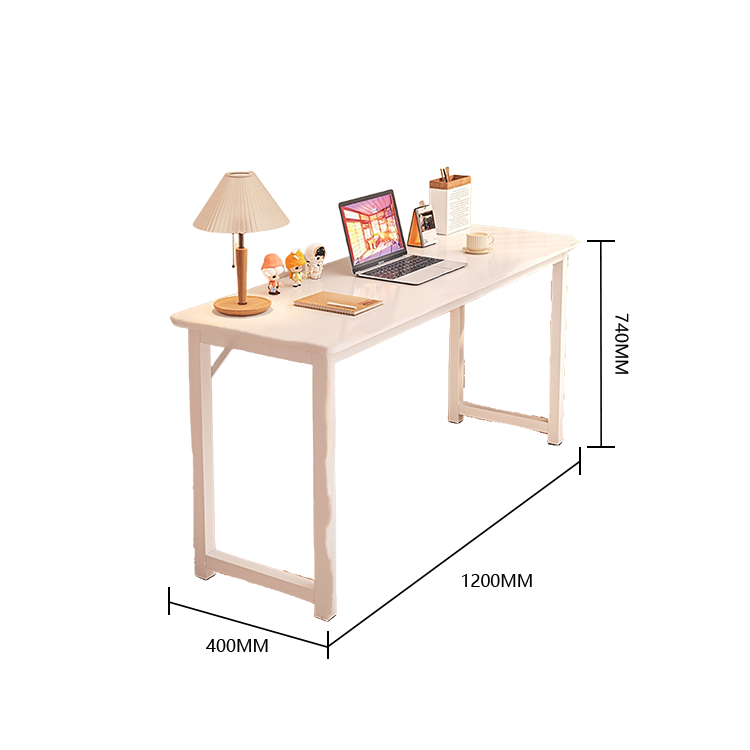 勉強机 パソコンデスク デスク 学習デスク 作業机 室内 作業用 丈夫なフレーム 広い天板 収納ラック付き R加工 滑り止めパッド 使い勝手 耐久性 厚手 簡素 ホワイト XXZ-N006