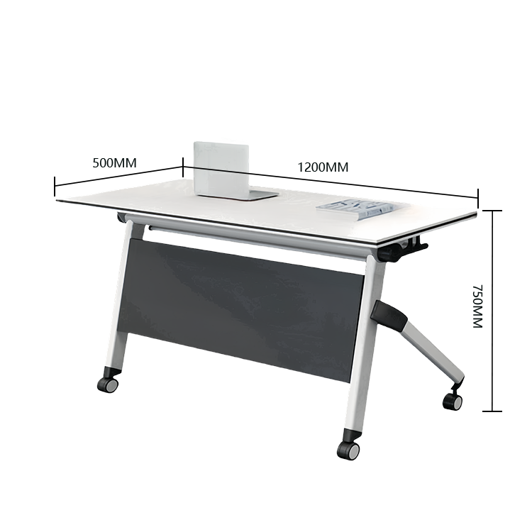 ミーティングテーブル 折りたたみテーブル 収納棚 キャスター コンパクト 省スペース シンプル ホワイト カスタマイズ可能 HYZ-N033