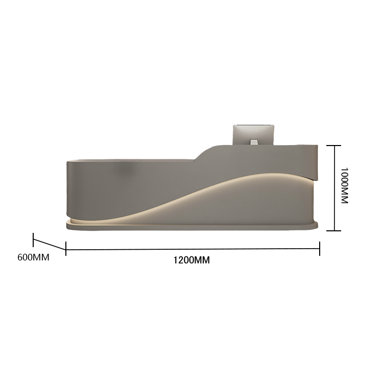 受付カウンター レジカウンター 受付台 エントランス受付 サロン 引き出し 大容量 グレー カスタマイズ可能 JDQT-BODS-N015