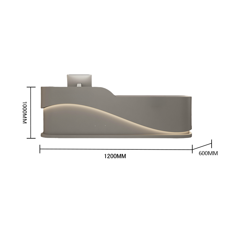 受付カウンター レジカウンター 受付台 エントランス受付 サロン 引き出し 大容量 グレー カスタマイズ可能 JDQT-BODS-N015