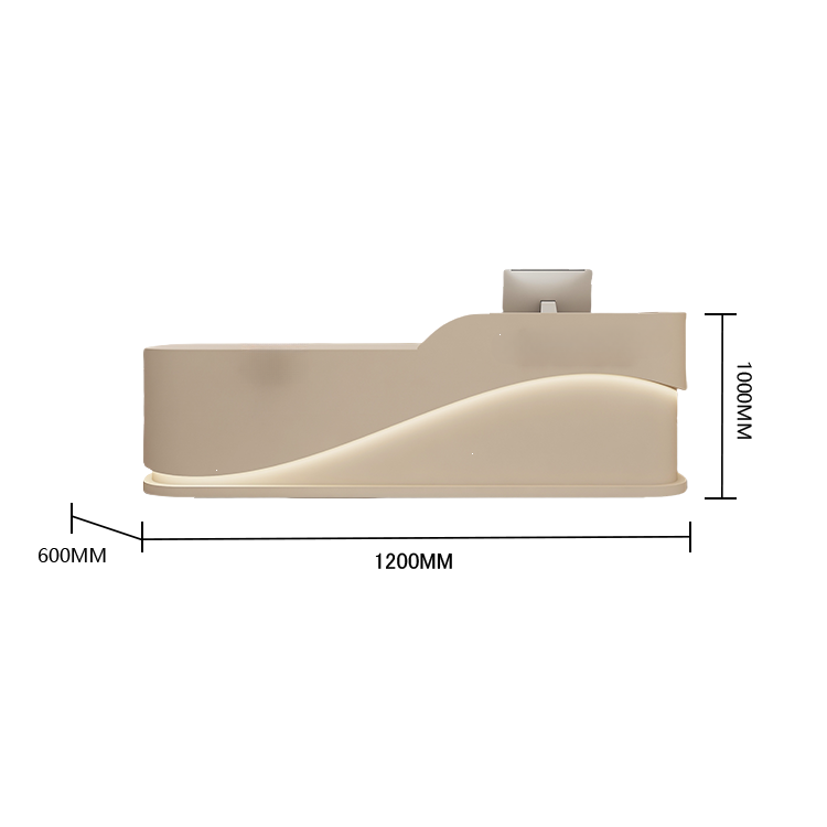 受付カウンター レジカウンター 受付台 エントランス受付 サロン 引き出し 大容量 グレー カスタマイズ可能 JDQT-BODS-N015