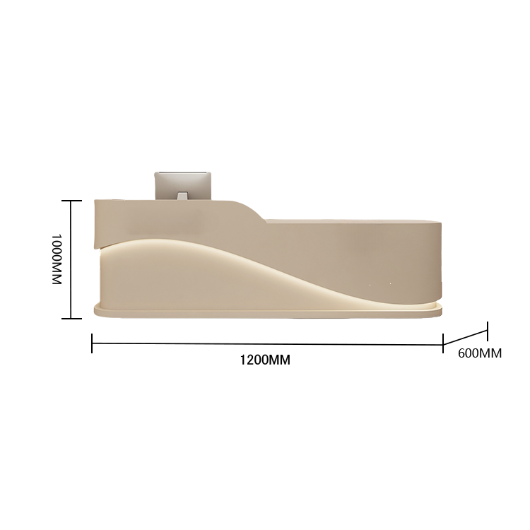 受付カウンター レジカウンター 受付台 エントランス受付 サロン 引き出し 大容量 グレー カスタマイズ可能 JDQT-BODS-N015