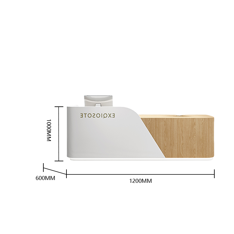 受付カウンター レジカウンター フロント 受付台 店舗用 美容院 大容量収納 ナチュラル カスタマイズ可能 JDQT-BODS-N001