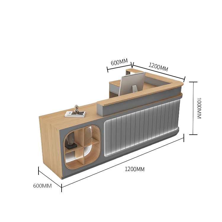 受付カウンター レジカウンター 受付台 大型カウンター サロン 収納 厚手 洗練 ベージュ カスタマイズ可能 JDQT-BODS-N003