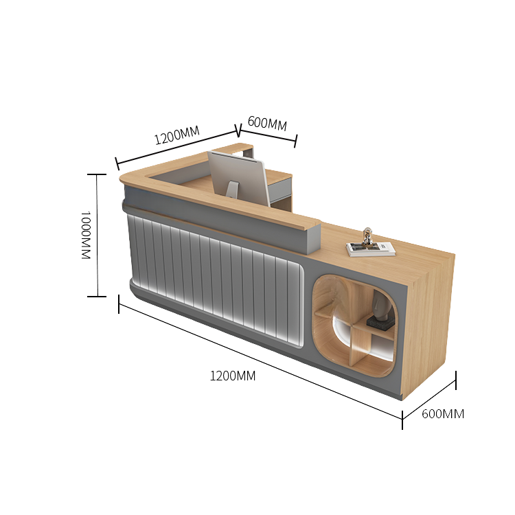 受付カウンター レジカウンター 受付台 大型カウンター サロン 収納 厚手 洗練 ベージュ カスタマイズ可能 JDQT-BODS-N003