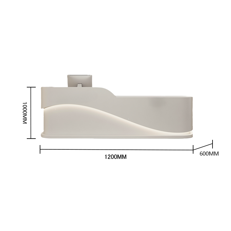 受付カウンター レジカウンター 受付台 エントランス受付 サロン 引き出し 大容量 グレー カスタマイズ可能 JDQT-BODS-N015